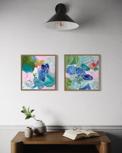 Indlæs billede til gallerivisning SUMMER KISS - Mål 40 x 40 cm  (Inklusive egetræsramme)