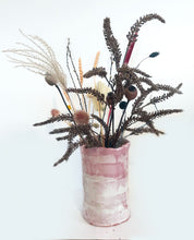 Indlæs billede til gallerivisning Rosa og hvid vase (stor)