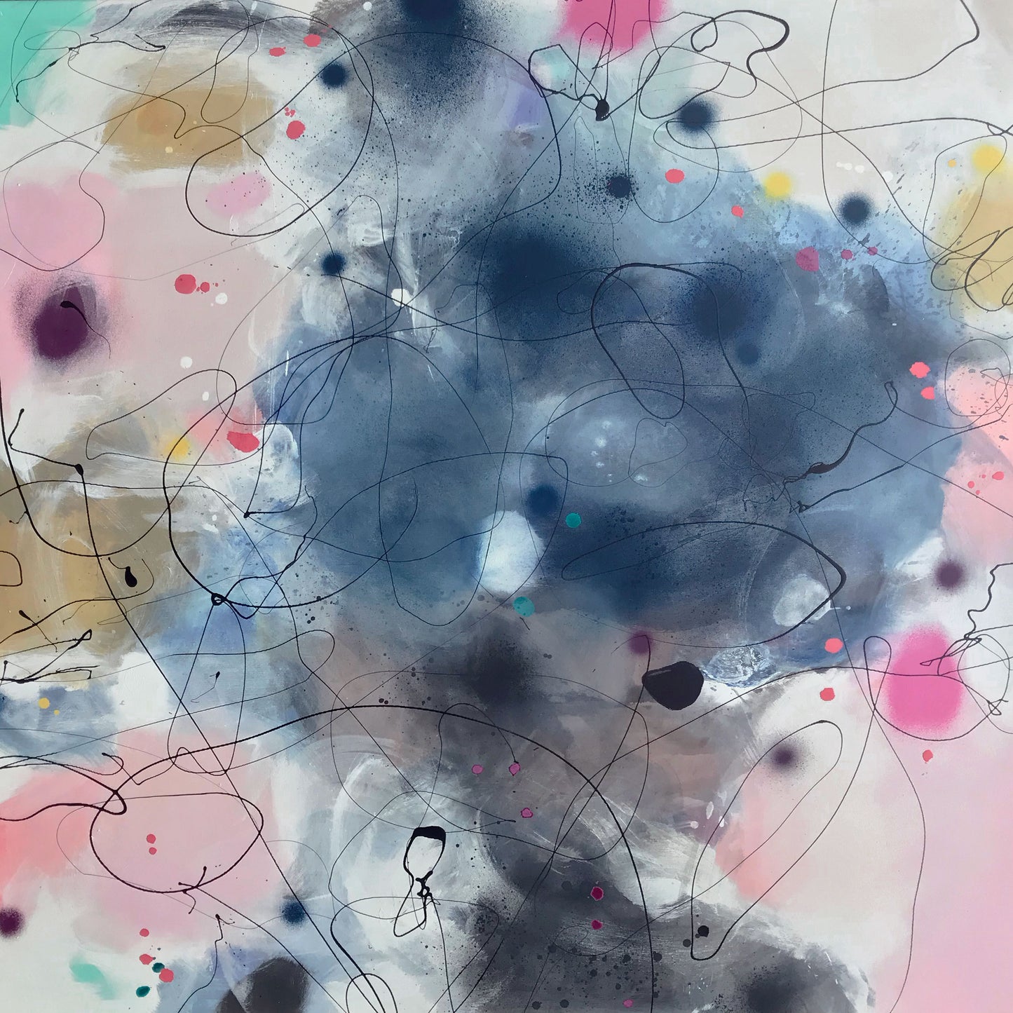 FRIENDS WITH THE WORLD - Mål 120 x 120 cm