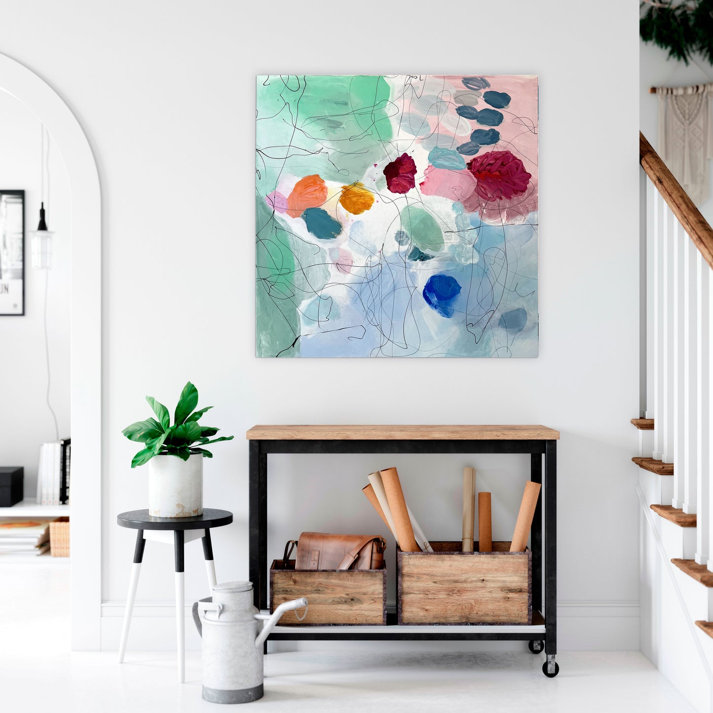 HINT OF AUTUMN - Mål 100 x 100 cm