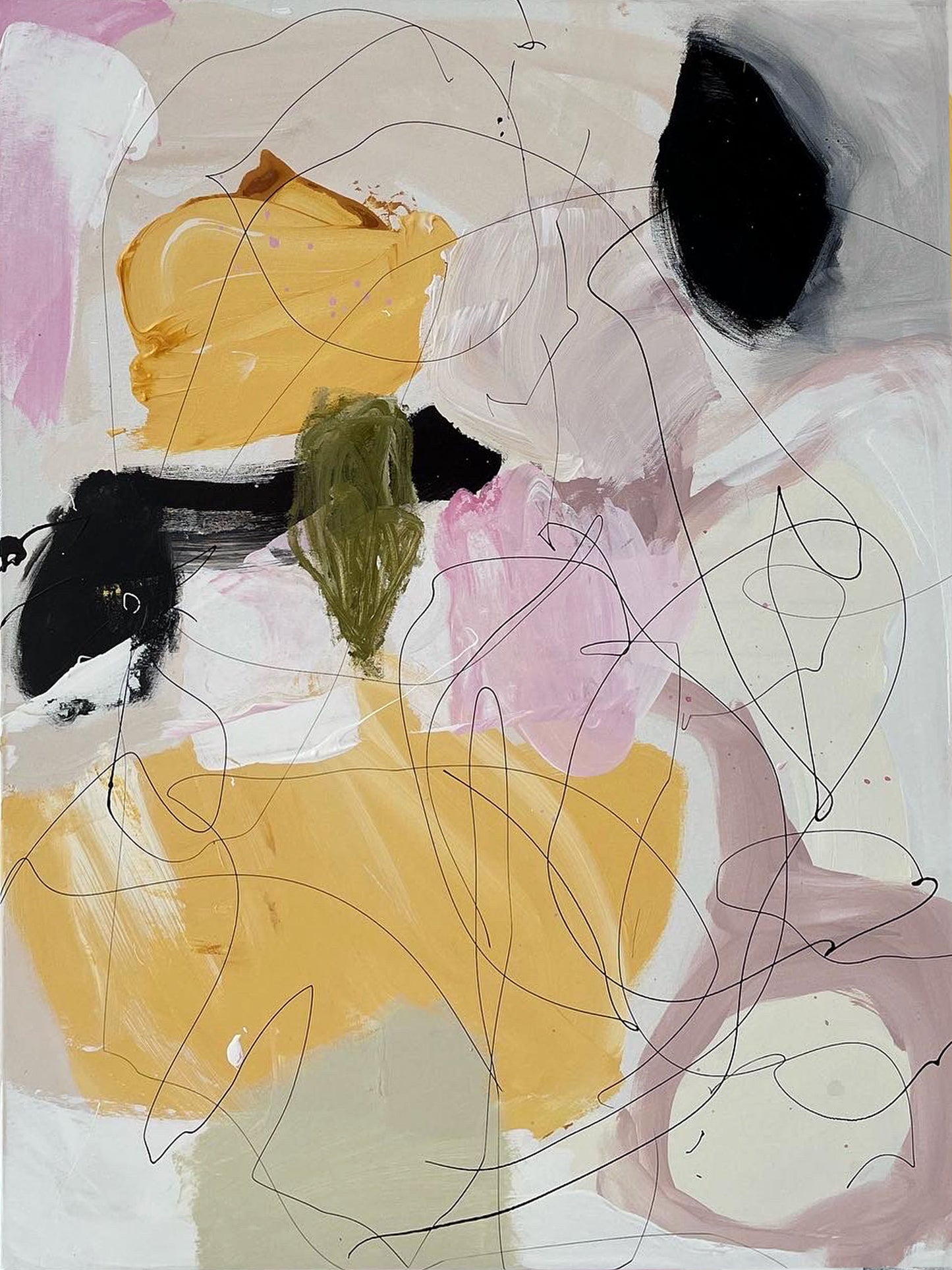 På udstilling i Holland - Galleri Den Haag - HONEY FLOWER - Mål 70 x 90 cm