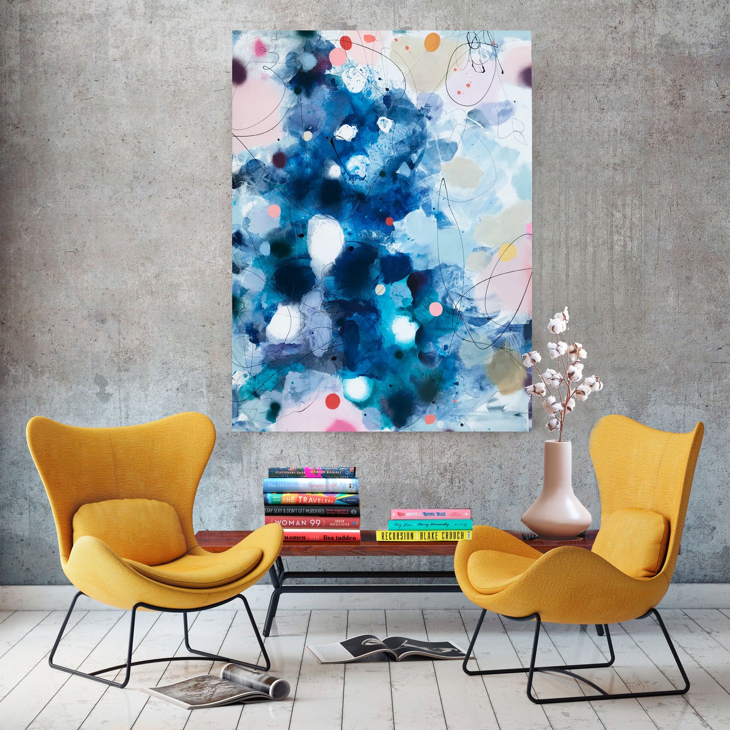SNOW FLOWERS - Mål 120 x 160 cm
