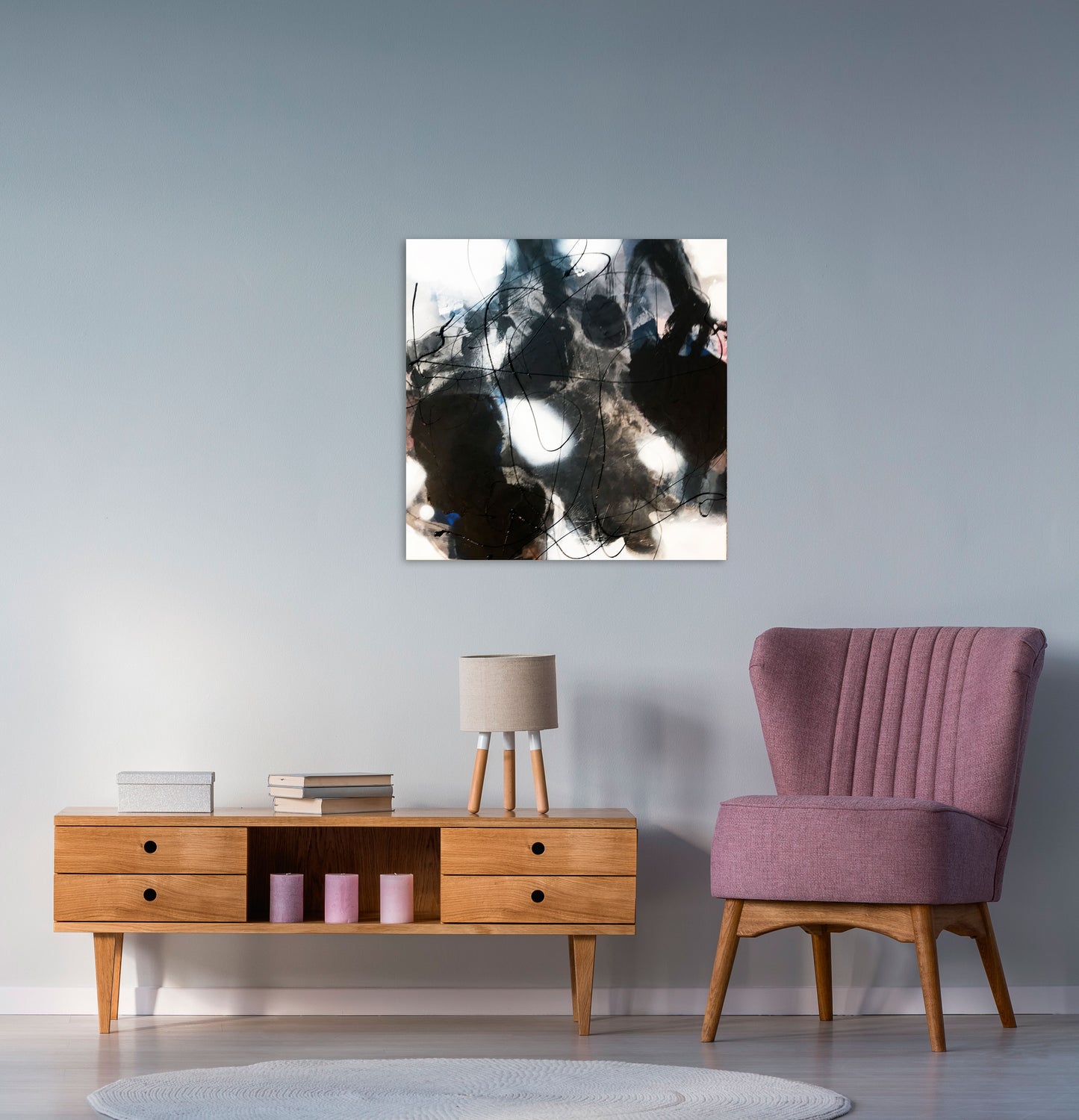WITH YOU - Mål 80 x 80 cm (Udstilles/til salg hos Galleri ARTCOMPAZ Frb.)