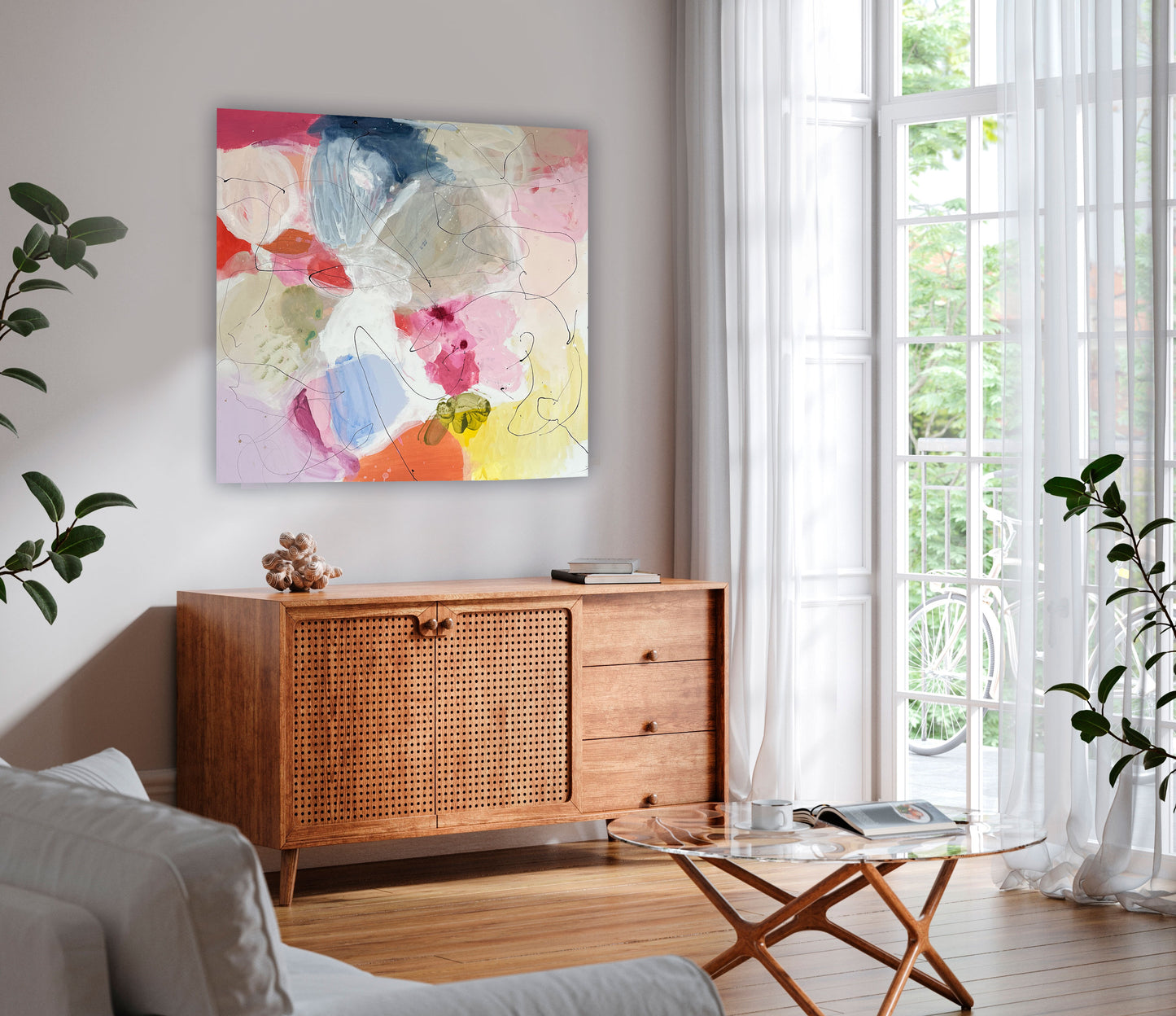 BUDDING FLOWERS - Mål 100 x 100 cm