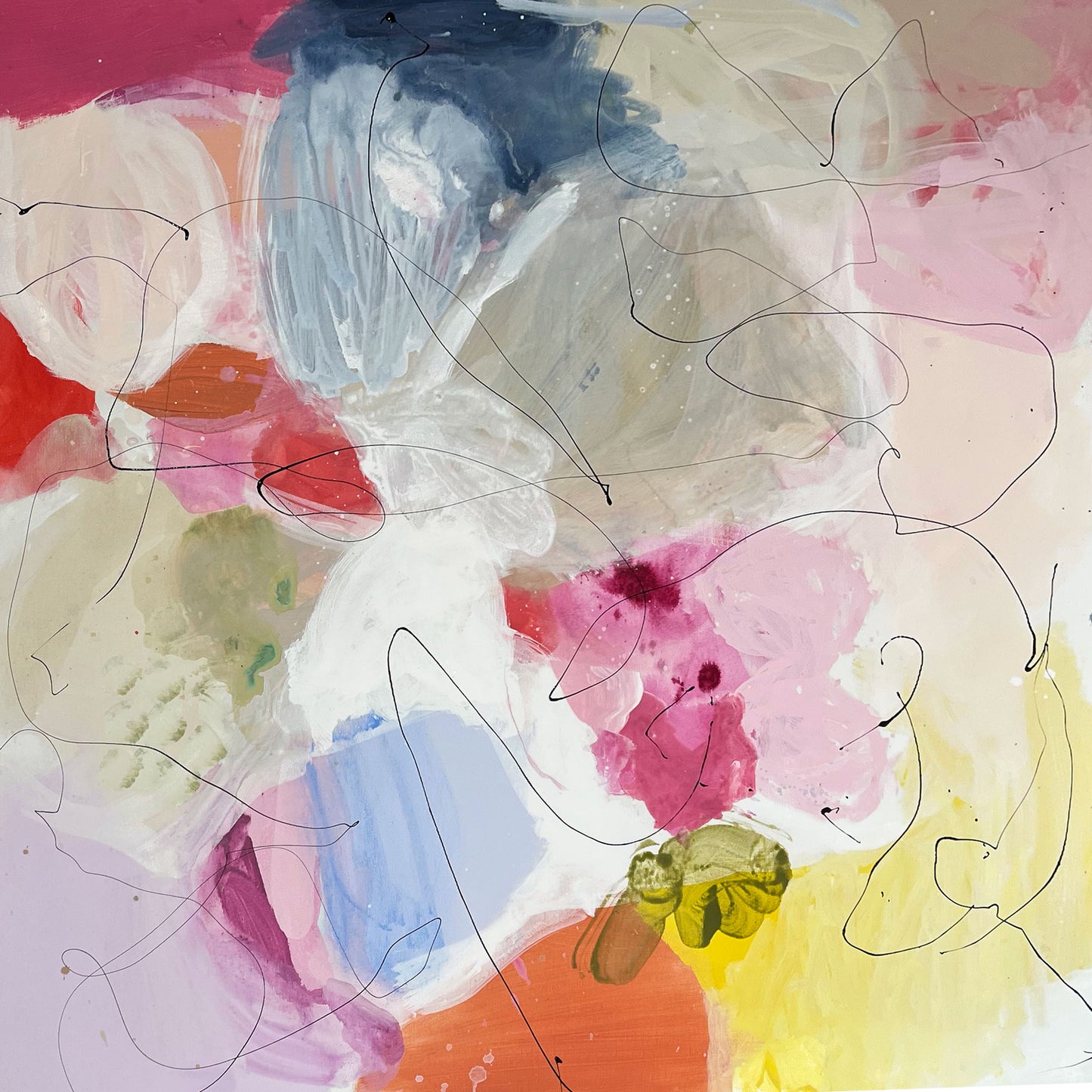 BUDDING FLOWERS - Mål 100 x 100 cm