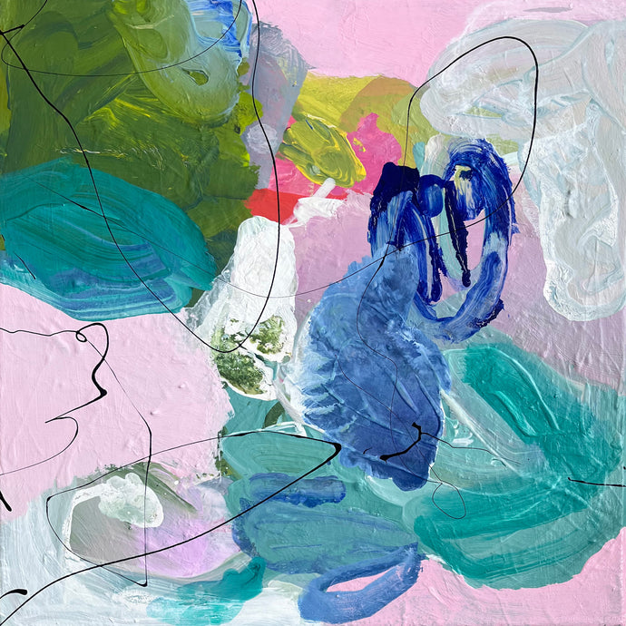 SUMMER KISS - Mål 40 x 40 cm  (Inklusive egetræsramme)