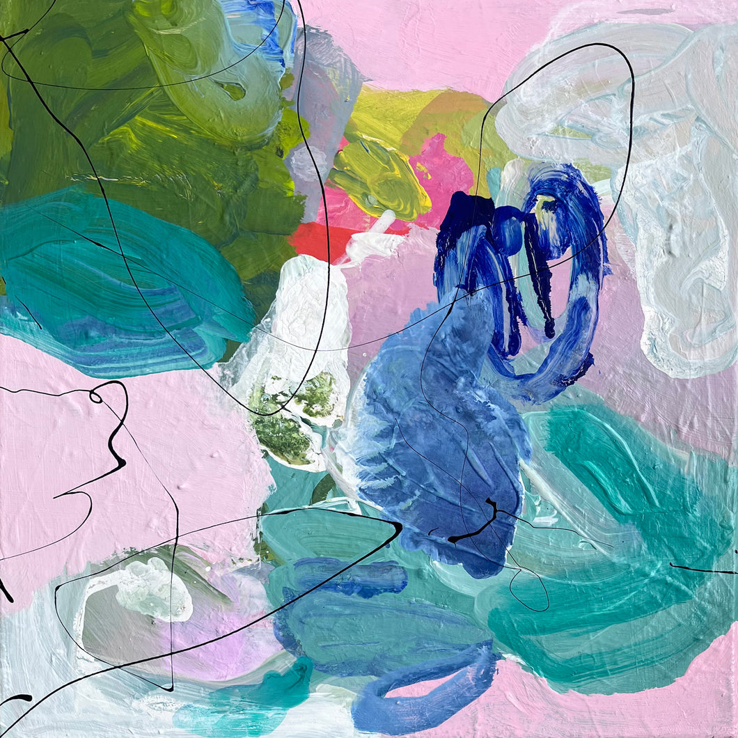 SUMMER KISS - Mål 40 x 40 cm  (Inklusive egetræsramme)