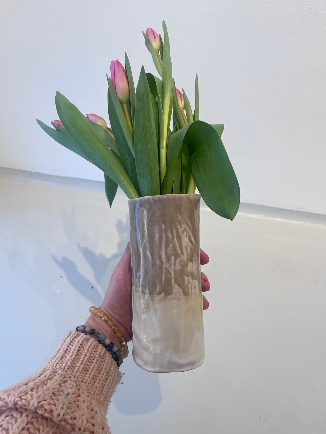 Cremefarvet vase