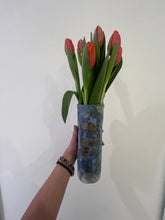 Load image into Gallery viewer, Blå/gyldenbrun vase